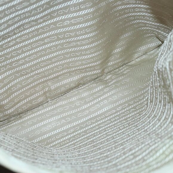 PRADA Tote Bag Nylon White Silver Auth 99539 - Picture 13 of 16